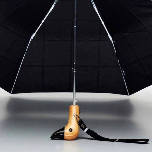Original Duckhead Duck Kompakt Şemsiye Black Grid - Resim 2