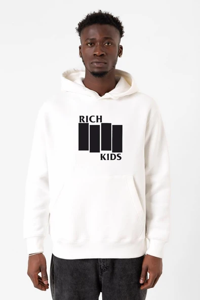 G-Dragon Rich Kids Beyaz Erkek 3ip Kapşonlu Sweatshirt ürün görseli 1