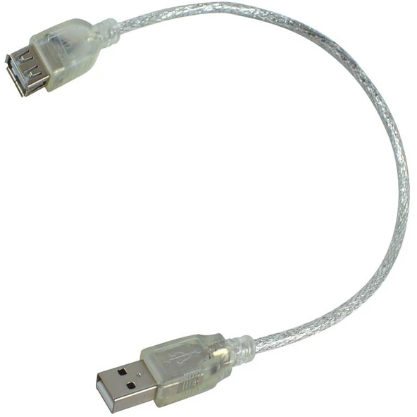 Usb Uzatma Kablosu 50 Cm Şeffaf USB 2.0 Uzatma Kablo ürün görseli 1