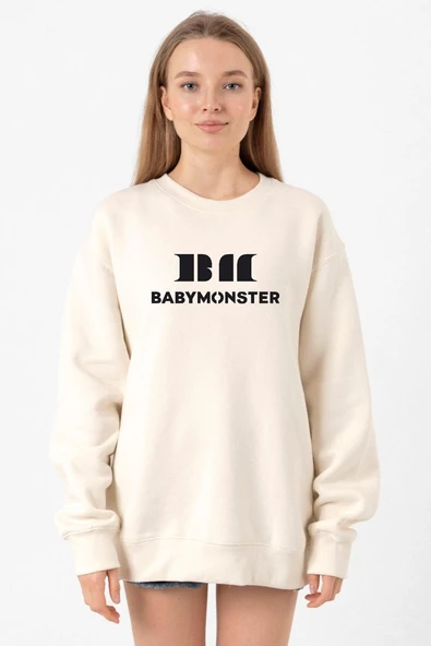 Babymonster Logo Ekru Kadın 2ip Sweatshirt ürün görseli 1