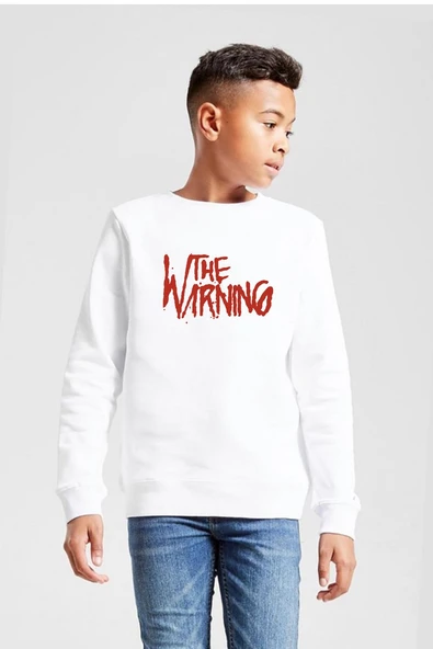 The Warning Logo Beyaz Çocuk 2ip Sweatshirt ürün görseli 1