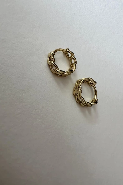 MİNİ ZİNCİR KÜPE 14K ürün görseli 1