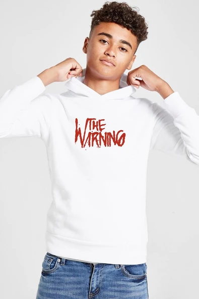 The Warning Logo Beyaz Çocuk 3ip Kapşonlu  Sweatshirt ürün görseli 1