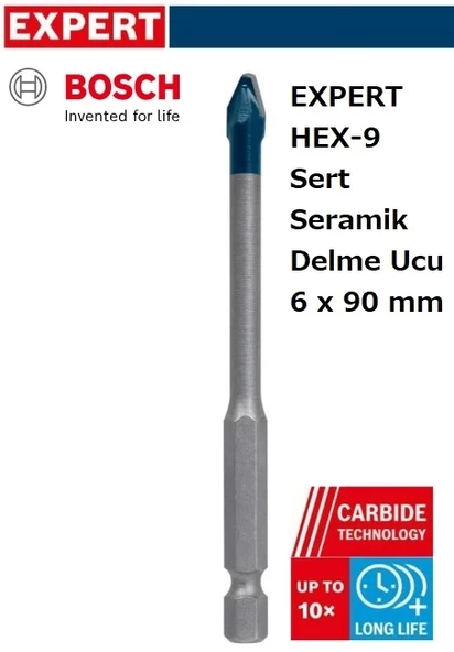 BOSCH EXPERT HEX-9 Sert Seramik Delme Ucu 6 x 90 mm ürün görseli 1