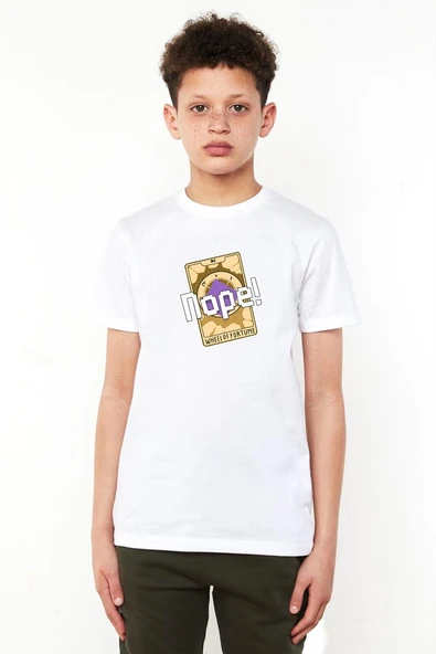 Wheel Of Fortune Nope Beyaz Çocuk Bisikletyaka Tshirt ürün görseli 1