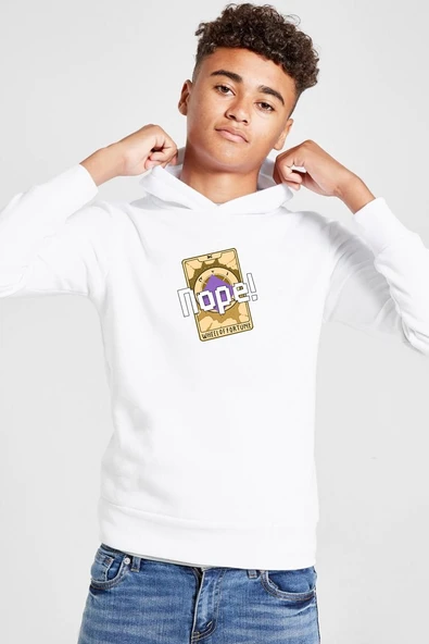 Wheel Of Fortune Nope Beyaz Çocuk 3ip Kapşonlu  Sweatshirt ürün görseli 1