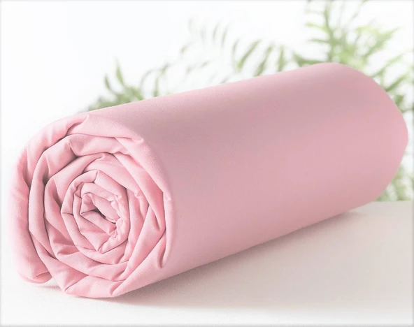 Maki Home Yüzde Yüz Pamuklu Pembe Yastık Kılıfsız 180x200 Battal Boy Lastikli Çarşaf ürün görseli 1
