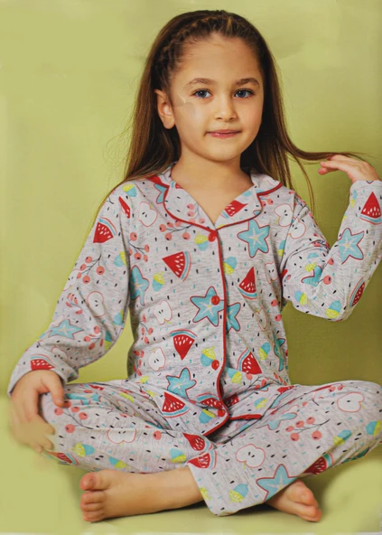 Kız Çocuk Penye Pijama Takım M00680 ürün görseli 1
