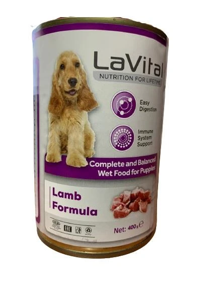 Lavital Püre Puppy Lamb Kuzu Etli Yavru Köpek Konservesi 400 Gr ürün görseli 1