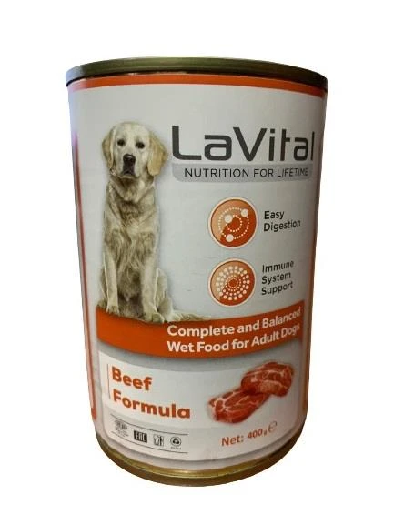 Lavital Püre Beef Sığır Etli Köpek Konservesi 400 Gr ürün görseli 1