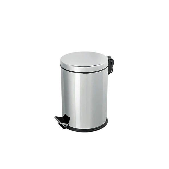 Omnisoft PLX3700-305 Krom Pedallı Paslanmaz Çöp Kovası 5 Lt ürün görseli 1