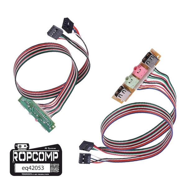 Ropcomp Pc Ön Panel 9 Pin Usb2 + 3.5mm Port Kulaklık + Mikrofon Kablosu ürün görseli 1