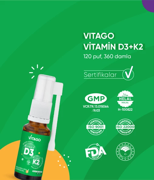 Vitago D3 Vitamini,K2 İçeren Oral Sprey - Resim 4