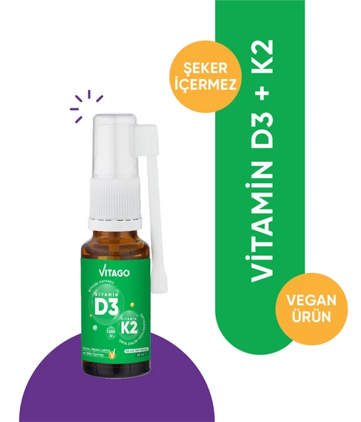 Vitago D3 Vitamini,K2 İçeren Oral Sprey ürün görseli 1