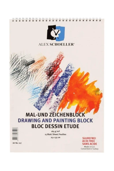 Alex Schoeller Resim Defteri 25X35 Spiralli 165 Gr 15 Yaprak ürün görseli 1