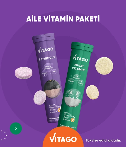 2li-Vitago Sambucus+Multivitamin,20li Efervesan Tablet - Resim 3