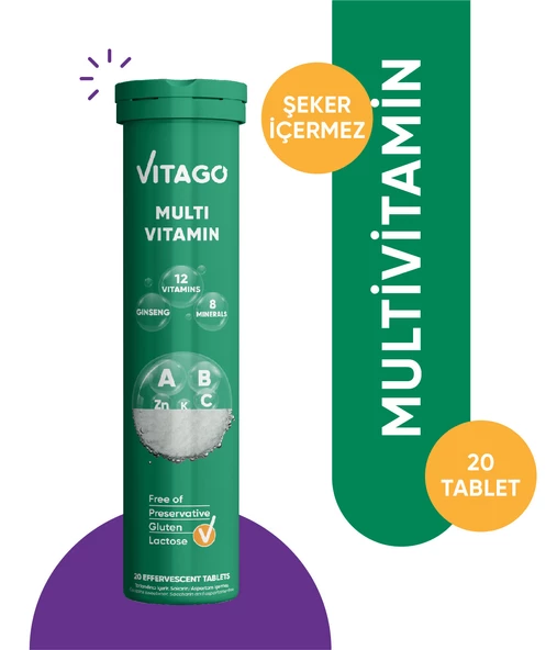 Vitago 20li ProMultivit Multivitamin, Multimineral Efervesan Tablet ürün görseli 1