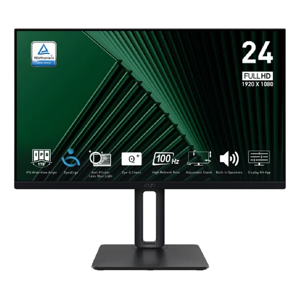 MSI  23.8 PRO MP245PG 1920x1080 FHD 16:9 FLAT VA 100HZ 1MS ADAPTIVE-SYNC MONITOR ürün görseli 1