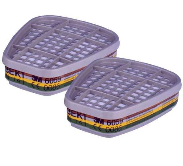 3M 6059 Abek1 Organik,İnorganik,Asit,Amonyak Gazı Ve Buhar Filtre ürün görseli 1