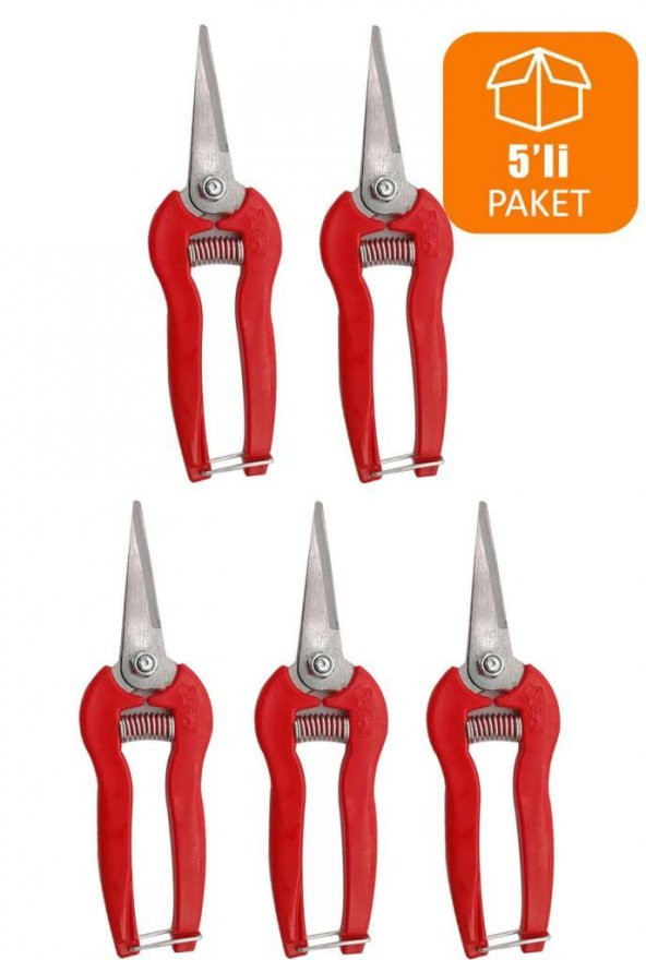 GCN Bağ Makası Bitki Çiçek Narenciye Üzüm Budama Makası 19 Cm( 5 Adet) ürün görseli 1