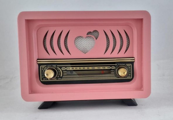 Otantik Çarşı Nostaljik Radyo Pembe Renk  Aşiyan 2 - Resim 2