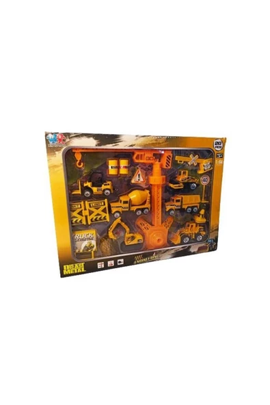 Diecast Kzl Inşaat Araçları Xy375 Die Cast Metal 1:64 20 Parça ürün görseli 1