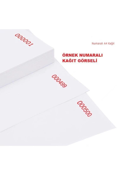 Diğer Passive Numaralı Dikey A4 Kağıt 80gr 1'den 2500' E Numaralı ürün görseli 1
