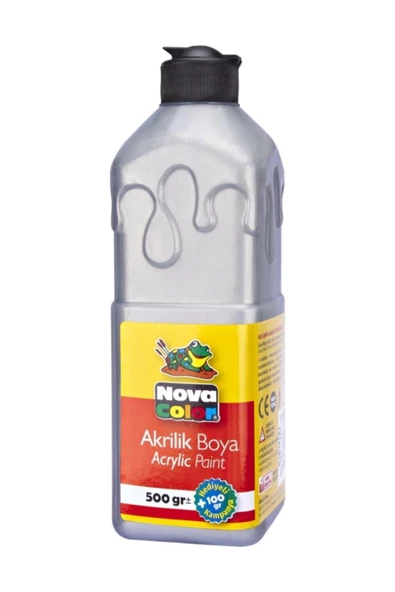 Nova Color Akrilik Boya 500 gr Gümüş ürün görseli 1