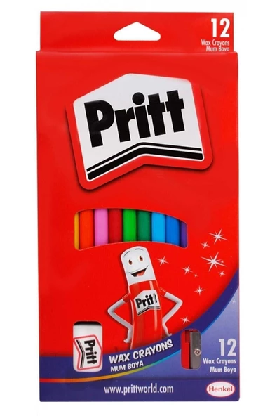 Pritt 12 Li Silinebilir Pastel Boya - Mum Boya ürün görseli 1