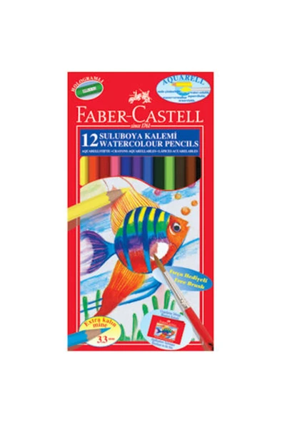 Faber Castell Aquarel Suluboya Kalemi 12 Renk Karton Kutu ürün görseli 1