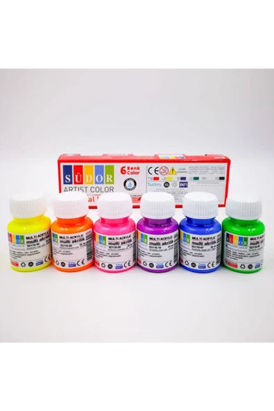 Südor Multi Akrilik Boya Fosforlu Set 6x25 ml Sd116f ürün görseli 1