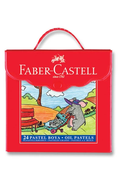 Faber Castell Plastik Çantalı Tutuculu Pastel Boya 24 Renk ürün görseli 1