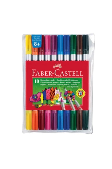 Faber Castell Çift Uçlu Keçeli Kalem 10 Renk 151110 ürün görseli 1