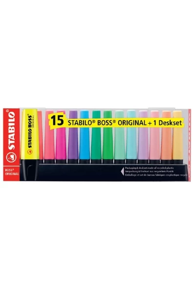 Stabilo Fosforlu Kalem Boss Orıgınal 15 Li Set 7015-01 ürün görseli 1