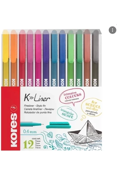 kores Fineliner Set 12 Li Karışık Renk ürün görseli 1