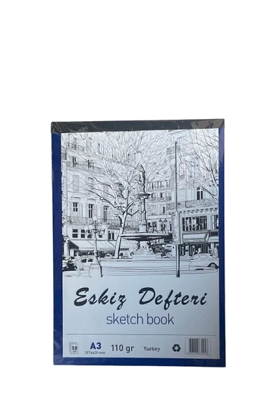 SKETCH BOOK Eskiz Defteri Mavi A3 ürün görseli 1