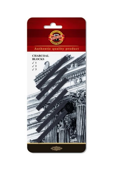 Koh-i Noor Charcoal Blocks 1-2-3 Füzen Çubuk N:8683 6'lı ürün görseli 1