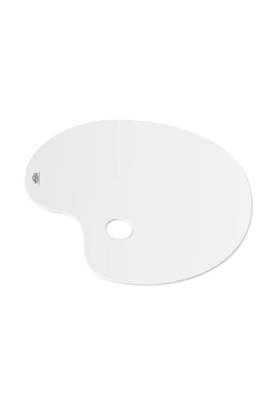 HATAS Plastik Beyaz Oval Palet 20x30cm ürün görseli 1