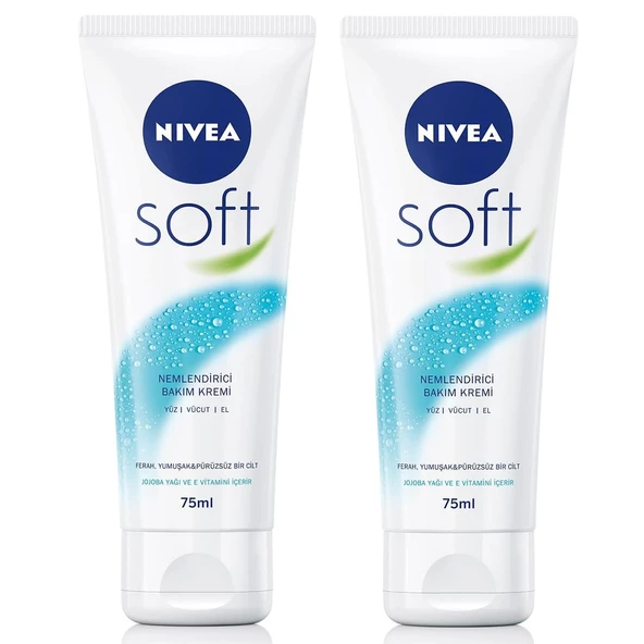 Nivea Soft Tüp Nemlendirici Bakım Kremi 75 ml 2 ADET ürün görseli 1