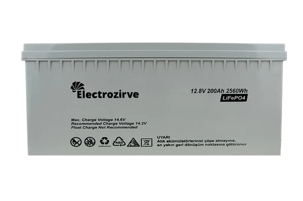 Electro Zirve 12.8V 200Ah Lityum Akü (LifePO4) ürün görseli 1