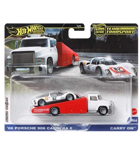 Hot Wheels Premium HRV47 Team Transport '66 Porsche 906 Carrera 6 / Carry On  (#66) ürün görseli 1