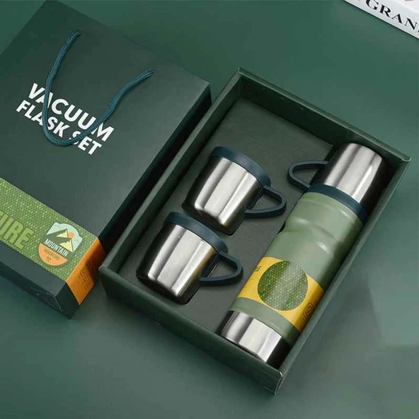 Kapris Çelik 3lü Termos Seti 680 ml Yeşil Kap-290 ürün görseli 1