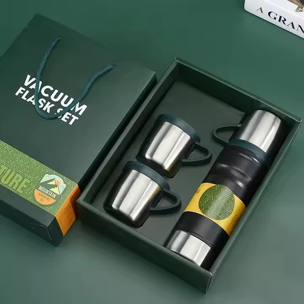 Kapris Çelik 3lü Termos Seti 680 ml Siyah Kap-290 ürün görseli 1