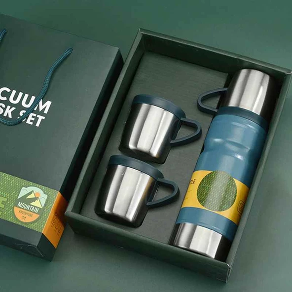 Kapris Çelik 3lü Termos Seti 680 ml Mavi Kap-290 ürün görseli 1