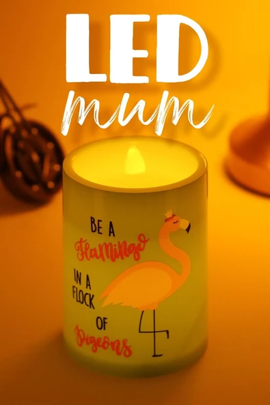 3 Lü Flamingo Led Mum Bardak Tipi Pilli Dumansız Alevli Dekoratif Yapay Mum 10 cm ürün görseli 1