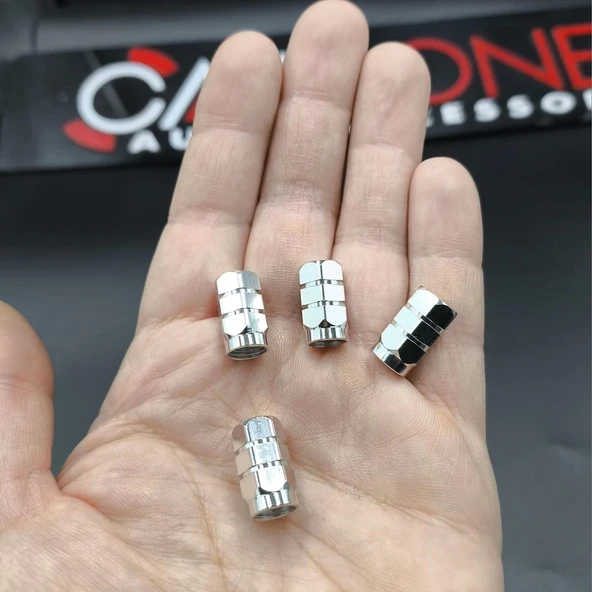 Gri Renk Alüminyum Sibop Kapakları-4'lü Set ürün görseli 1