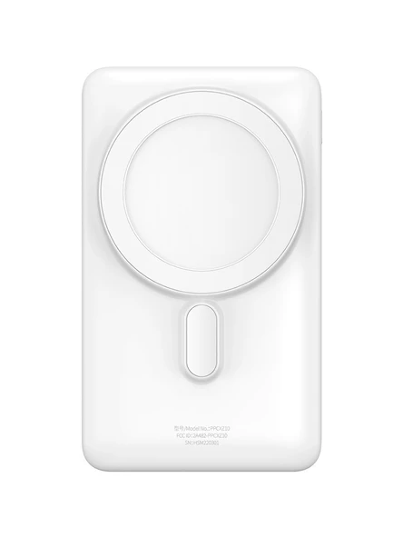 Baseus Mgsafe Overseas 20W 10.000 Mah Stant Özellikli Kablosuz Şarjlı Powerbank Beyaz ürün görseli 1