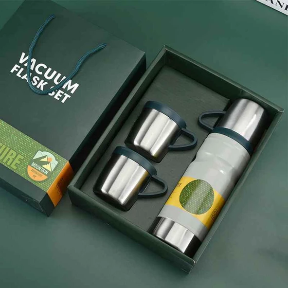 Kapris Çelik 3lü Termos Seti 680 ml Beyaz Kap-290 ürün görseli 1