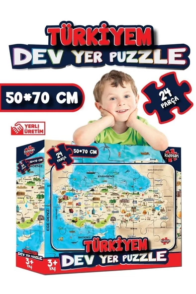 Kidsan Türkiyem Dev Yer Puzzle - Resim 4