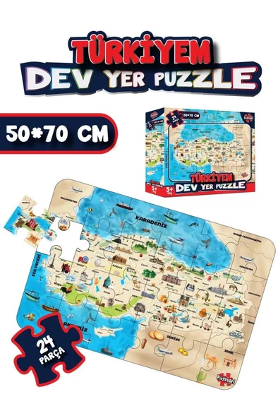 Kidsan Türkiyem Dev Yer Puzzle - Resim 3